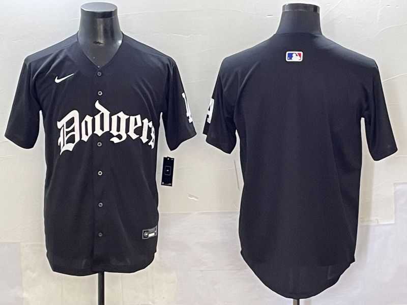 Men 2025 Los Angeles Dodgers Blank Black Seventh generation Joint Name Nike MLB Jersey style 7->los angeles dodgers->MLB Jersey